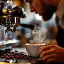 Barista preparing coffee